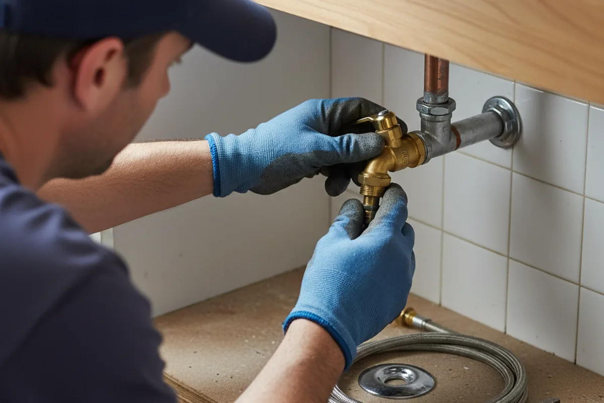 Shutoff valve and fitting work during Emergency Plumbing in Tiff City